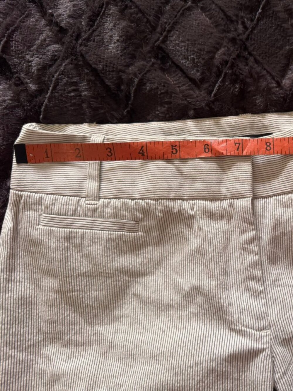 Ann Taylor Loft Marissa Cropped Petite pant; size 2; light gray and white stripe - Picture 12 of 12